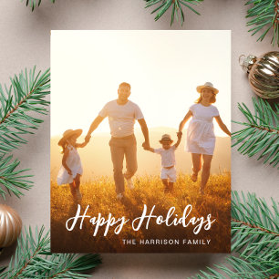 Happy Holidays 4 Photo Christmas Card