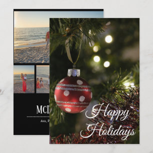 Happy Holidays 5 picture collage hanging ornament Holiday Card