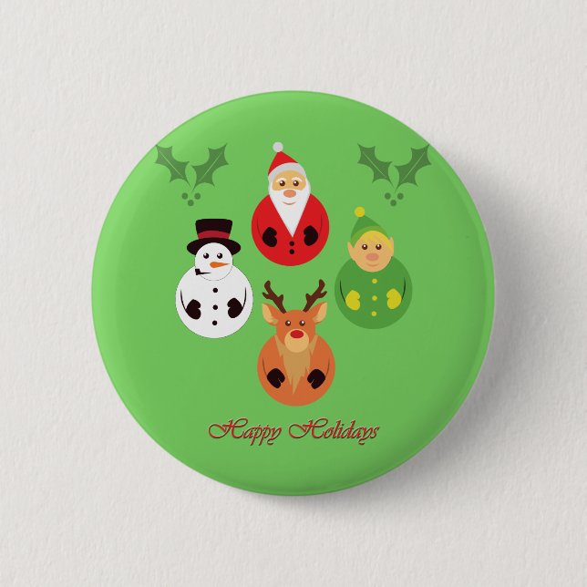 Happy Holidays! 6 Cm Round Badge (Front)
