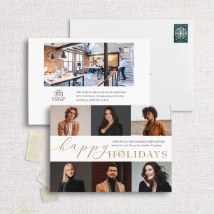 Happy Holidays 6 Photo Business Holiday Card