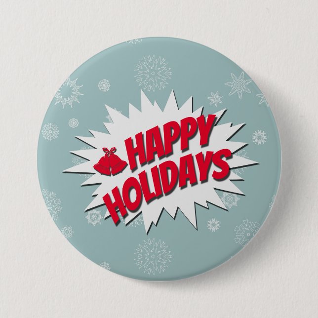 Happy Holidays 7.5 Cm Round Badge (Front)
