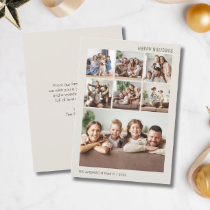 Happy Holidays 7 Family Photo Collage Christmas Holiday Card
