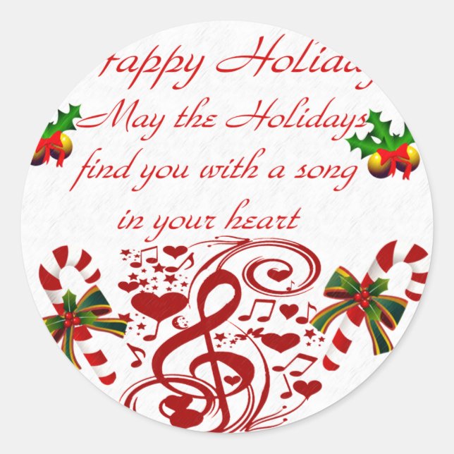 Happy Holidays#9_ Classic Round Sticker (Front)