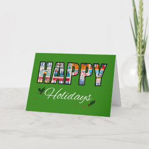 Happy Holidays Across the Miles License Plates Card