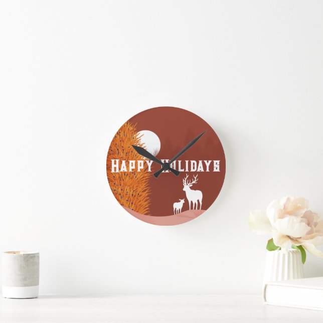 Happy Holidays - Acrylic Wall Clock (Home)