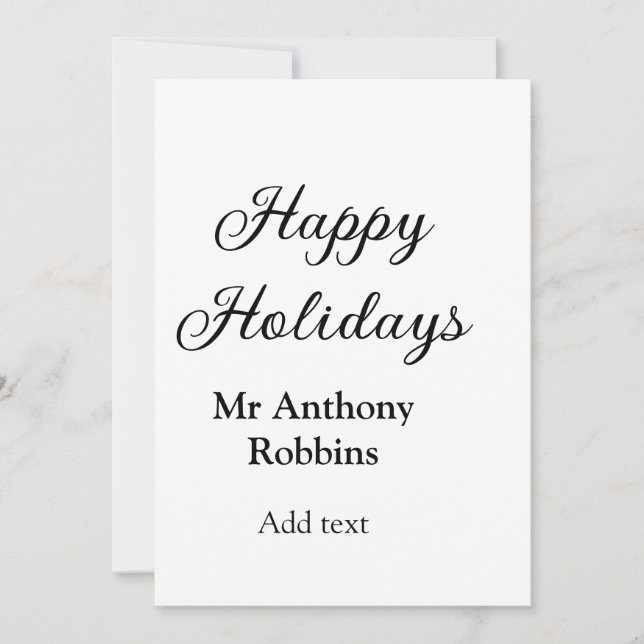 Happy holidays add name date year simple minimChri Invitation (Front)