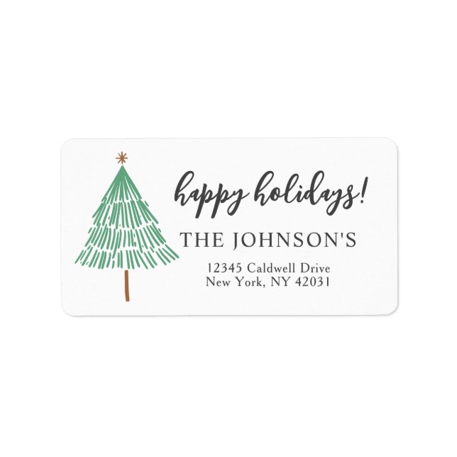 Happy Holidays Address Labels (Front)