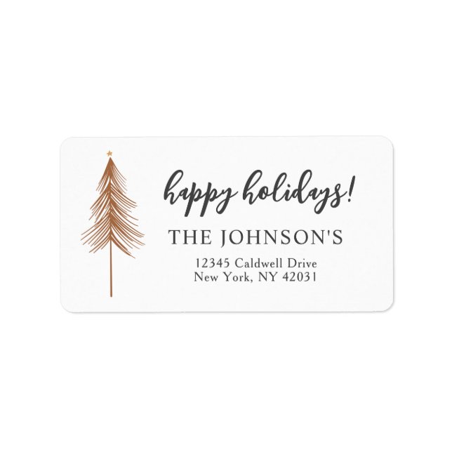 Happy Holidays Address Labels (Front)