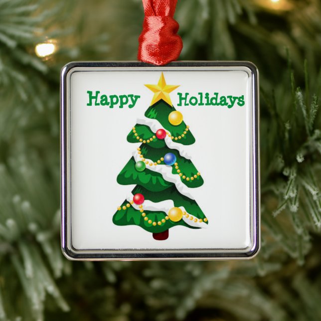 **HAPPY HOLIDAYS AND TREE** ORNAMENT (Tree)