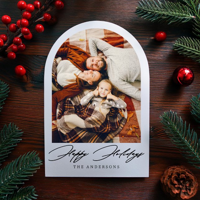 Happy Holidays Arch Photo Christmas Holiday Card (Creator Uploaded)