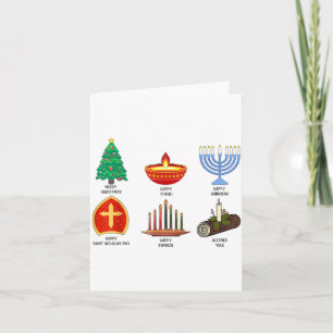 Happy Holidays Around The World Multicultural Cele Card