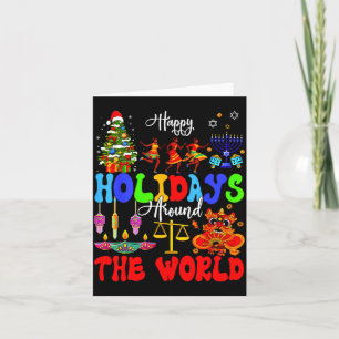 Happy Holidays Around World Matching Family Vacati Card