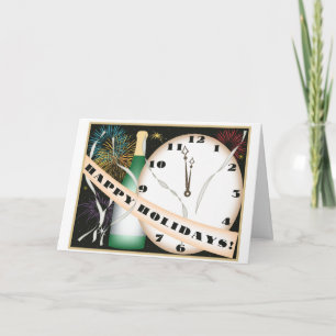 Happy Holidays Art Deco Christmas Card