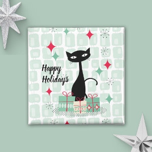 Happy Holidays, Atomic Christmas Cat Magnet