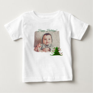 Happy Holidays Baby Photo Personalized Shirt