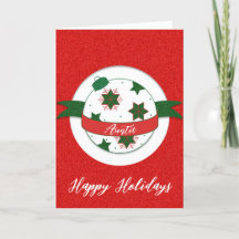 Happy Holidays Bauble Auntie Card