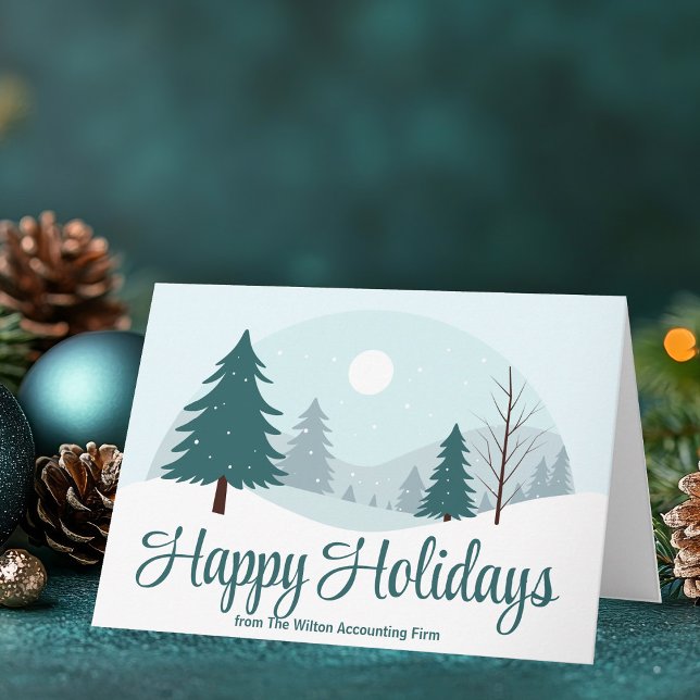 Happy Holidays Beautiful Winter Landscape Company Holiday Card (Creator Uploaded)