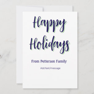 Happy holidays blue green Christmas stylish modern Invitation