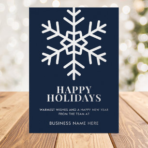 Happy Holidays Blue Snowflake Business