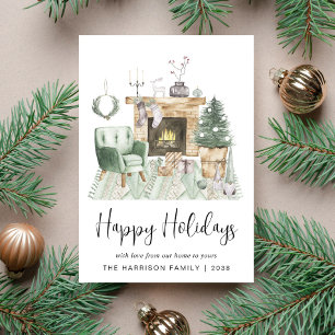 Happy Holidays Boho Christmas Holiday Card