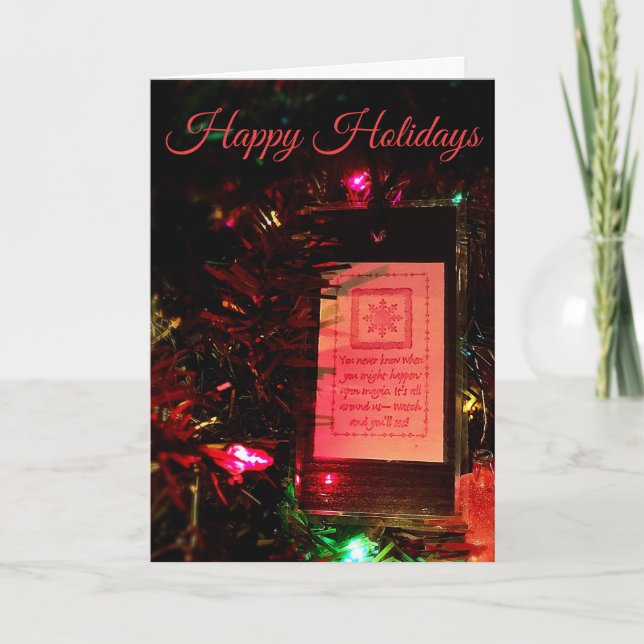 Happy Holidays Bookmark Ornament Holiday Card (Front)