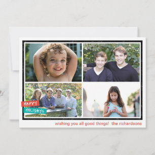 Happy Holidays Border x4 Holiday Card
