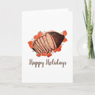 Happy Holidays Braised Beef Brisket Jewish Cuisine Card
