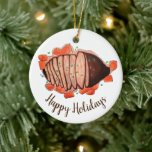 Happy Holidays Braised Beef Brisket Jewish Cuisine Ceramic Tree Decoration<br><div class="desc">Design features an original marker illustration of a platter with a classic braised brisket, accompanied by roasted vegetables. A staple menu dish during the Jewish holidays, including Passover, Hanukkah, and Rosh Hashanah. This design is also available on other products. Lots of additional food-themed illustrations are also available from this shop....</div>