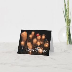 Happy Holidays Burning candles christmas Holiday Card