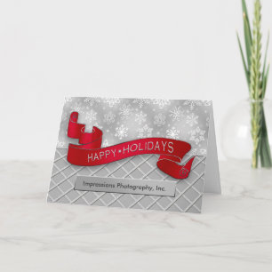 HAPPY HOLIDAYS (Business/Commercial Christma) Snow Holiday Card