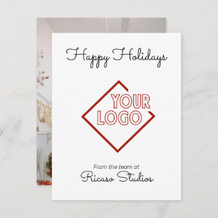 Happy Holidays Business Corporation Logo Card