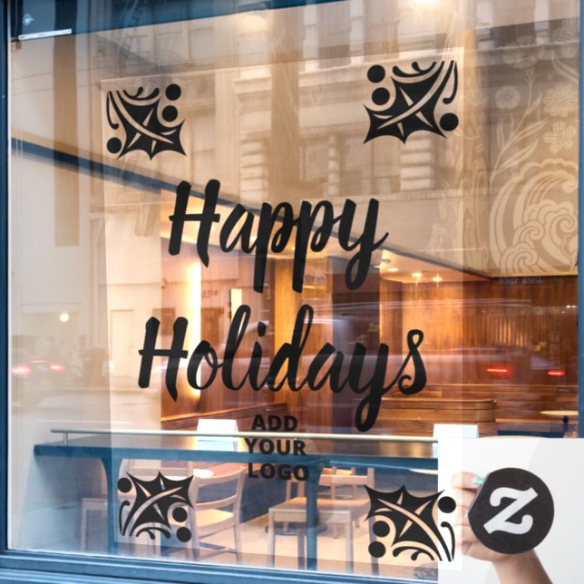 Happy Holidays Business Logo Custom (Cafe Window)