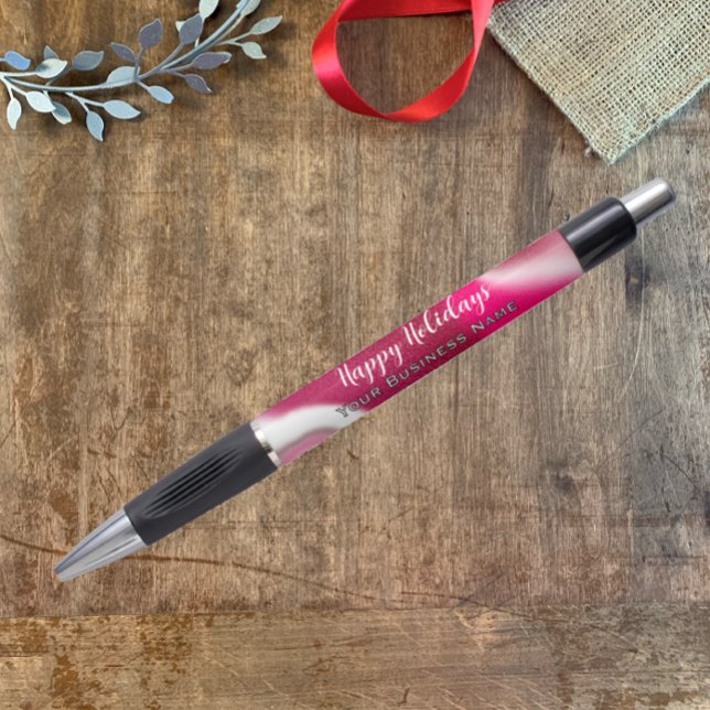 Happy Holidays Business Promotion Cool Candy Cane (Add your business name and contacts to this unique fun happy holiday promotional gift pen)