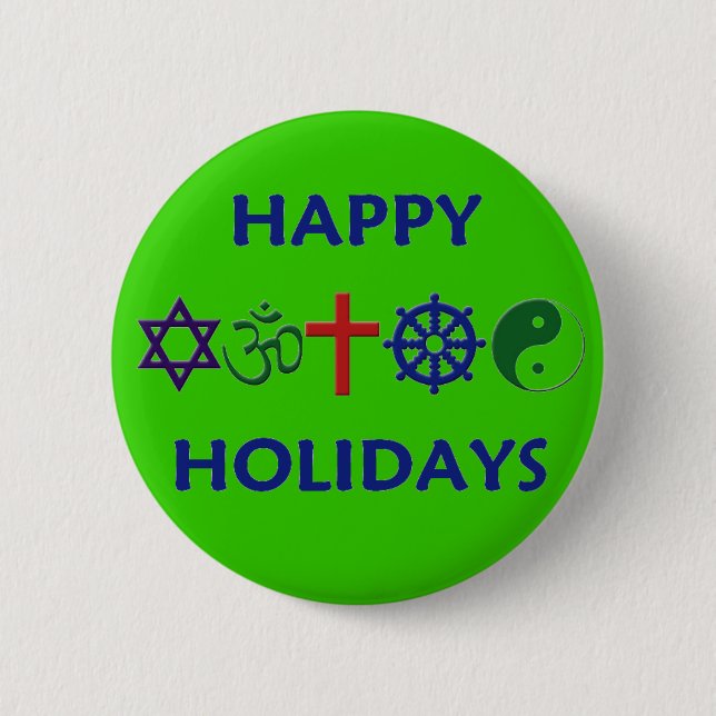 HAPPY HOLIDAYS Button (Front)