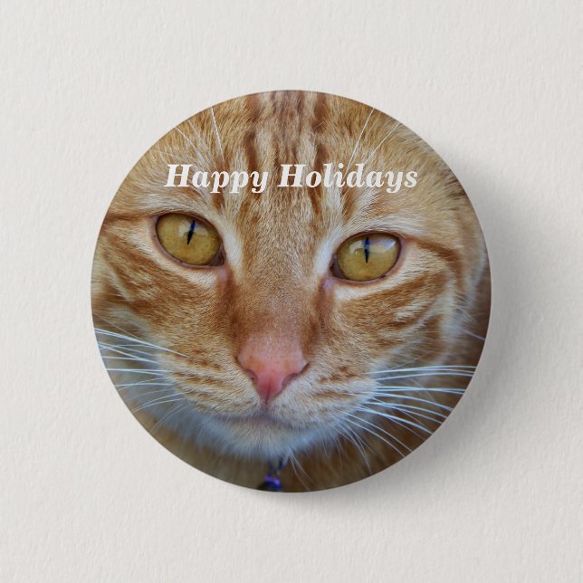 Happy Holidays_  Button_by Elenne Boothe 6 Cm Round Badge (Front)