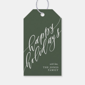 Happy Holidays Calligraphy Gift Tag