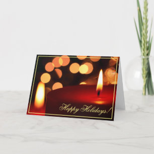 Happy Holidays Candle Lights Greeting Card