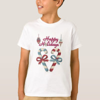 Happy Holidays Candy Cane Heart