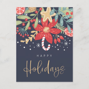 Happy Holidays Candy Cane   Holiday Photo Card