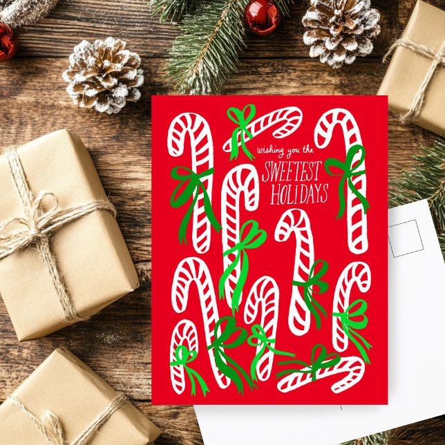 Happy Holidays Candycanes Sweet Cute Christmas Postcard (Happy Holidays Candycanes Sweet Cute Christmas Postcard
)