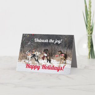 Happy Holidays Card Dogs