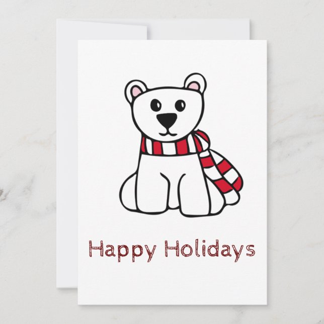 Happy Holidays Card Polar Bear (Front)