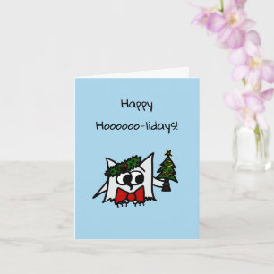 Happy Holidays Card with Christmas Tree and Wreath