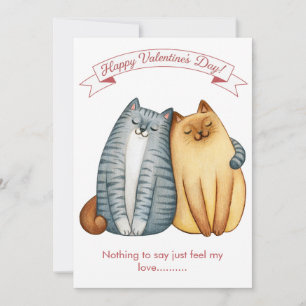 Happy Holidays Cat Valentine's Love White Holiday Card