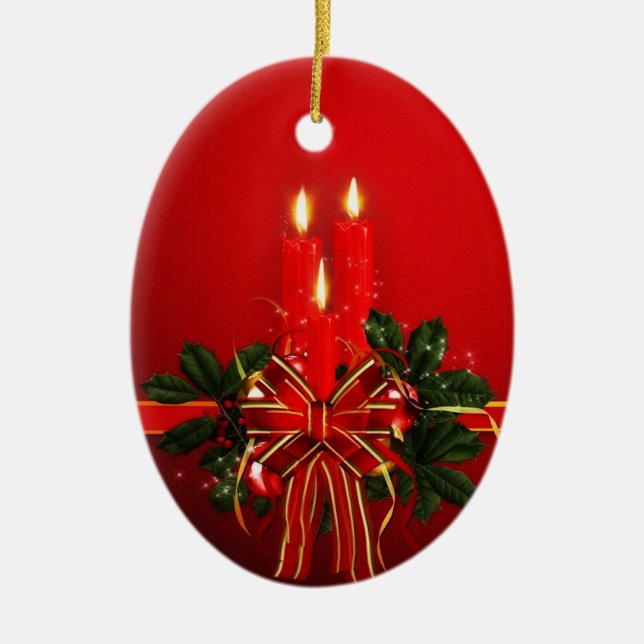 Happy Holidays Ceramic Ornament (Front)