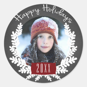 Happy Holidays Chalkboard   Holiday Photo Sticker