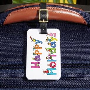 Happy Holidays Children Luggage Tag