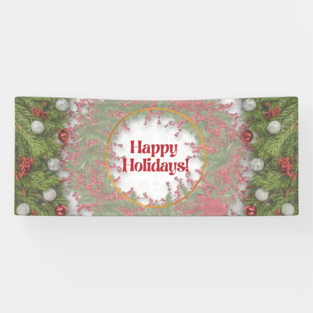 Happy Holidays Christmas Banner (Horizontal)