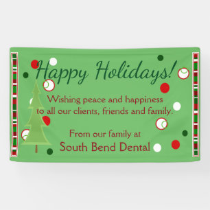 Happy Holidays Christmas Bars & Dots Banner