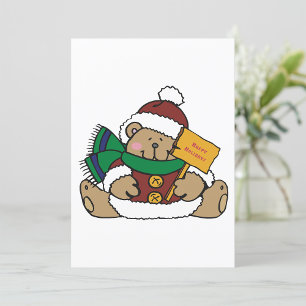Happy Holidays Christmas Bear Invitation
